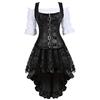 WLFFW Corsetto Gonna Camicetta Donna Pelle Steampunk Sottile Bustino (EU(34-36) M, Nero)