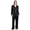 Mommesilk Pigiama in Seta per Donna, Comodo Set Due Pezzi con Collo a V, Collo Svasato, Abbigliamento da Casa a Maniche Lunghe, 19 Momme, Seta di Gelso, Pigiama da Donna, Porpora, XXL