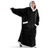 Eznaobo Felpa con cappuccio extra lunga indossabile, coperta oversize con cappuccio indossabile con tasche, maniche e pile Sherpa in morbido fleece, modello gigante e soffice, Taglia unica