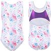 AOSKERA ragazze ginnastica body un pezzo colorato arcobaleno scintillante atletico body 9-10 anni