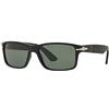 PERSOL Uomo 0Po3154S 104258 58 Occhiali da sole, Nero (Matte Black/Green Polarized)