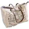 Loberon Cloe Borsa - Ricercata stampa vintage - Raffinato bordo sfrangiato, crema/marrone