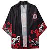 Xmiral Top Camicetta Mens Womens Summer Japanese Five Point Sleeves Kimono Cloak Jacke (XXL,1Nero)
