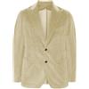 Leader of the Beauty Giacca da uomo in corduroy slim fit, con bottone, blazer formale per abito da lavoro, classico, business, per matrimonio e smoking, Beige, 3XL