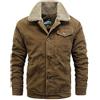 TienNew Giacca Uomo in Velluto a Coste Foderata Spessa Giubbotto da Uomo Leggero Giacca Militare Comodo Giacca Casual Autunno Aviatore Invernale (Coffee,4XL)