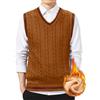 nicticsi Uomo Classico Attività Commerciale Maglieria Panciotto Senza Maniche Maglione in Tinta Unita Casual Comfort Gilet in Maglia Fine Gilet Autunnale e Invernale con Scollo a V C Cachi XL