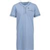 Henry Terre Camicia da notte da uomo a maniche corte, tinta unita, tasca sul petto, taglia M-3XL, grigio chiaro, L
