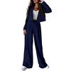 Generico Tailleur in Due Pezzi Elegante da Donna Business Completo da Ufficio Slim Fit Suit Blazer con Scollo a V Manica Lunga Aperto Pantaloni Set Carriera da Cocktail per Business E Matrimoni