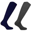 CALZE PRESTIGE (2 PAIA) BOX REGALO -Calze uomo lunghe tinta unita, calde e morbide in pregiatissimo filato lana-cashmere -100% Made in (Brescia) Italy (blu-nero)