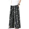Seidarise Pantaloni da uomo a gamba larga casual harem lino giapponese yoga harem pantaloni hip hop joggers larghi, Y3-nero., XX-Large