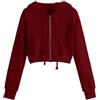 Generic 2025 Autunno/Inverno Cardigan Felpe con Cappuccio Corta Giacche Felpa con Cappuccio Zip, Borgogna, XL