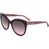 Carolina Herrera HER0175S - Occhiali da sole farfalla in acetato per donna, Rosso Borgogna, 57/19/145