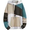 XIAOYAO Felpa da Uomo con Cappuccio Techwear Hip Hop Unisex Streetwear Patchwork Jumper Sportiva Maglia