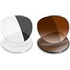 Mryok 2 paia di lenti di ricambio compatibili con Ray-Ban Meta Headliner (Gen 2) RW4013 50 mm - Opzioni, Eclipse Grey Photochromic & Brown Gradient Tint, Taglia unica