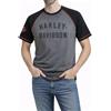 Harley-Davidson Maglietta raglan Iron Bond da uomo, grigio - 99001-23VM, Grigio, XL