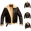Lincang RAF Aviator Bomber B3 - Giacca da uomo in vera pelle di montone, giacca invernale in pelle (M)