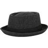 HEYANN Cappello da uomo Pork Pie, Plaid Tweed Pork Pie Hat - Cappello Fedora a tesa corta Corona rotonda Retro Flat Cap per primavera e autunno Spiaggia Cappello da festa, Nero , Taglia unica