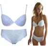 JADEA Coordinato Intimo Donna Completo Reggiseno Push-up e Slip 4587 (Grigio Perla, 4/L/46)