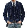Generic Giacca vintage da uomo in velluto a coste, cappotti sportivi casual vintage button down, giacca blazer in velluto a coste, Blu, XL