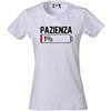 BrolloGroup T-Shirt Donna Pazienza 1% Maglietta Simpatica Manica Corta PS 28870-A001 (Lampone, M)