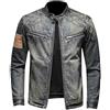 SYDUZAX Giacca di Jeans Uomo Offerte Giacca in Denim Vintage a Maniche Lunghe Tinta Unita Girocollo con Cerniera e Tasche Giacca Elegante Casual Slim Fit Classica in Stile Western