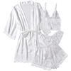 Generic Vestaglia da Donna in Raso Pigiama Sposa Damigella d'Onore Abito Setoso Leggero Lungo Accappatoio Kimono Corto Seta Lingerie Indumenti da Notte