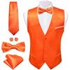 Wjnvfioo Set di gilet di lusso per gli uomini in raso di seta tinta unita gilet papillon cravatta set giacca senza maniche abito gilet maschile formale da sposa, 2676, L