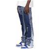 Cexiakong Jeans da uomo Y2k Micro Flare alla moda con schizzi di inchiostro patchwork Denim pantaloni primavera casual jeans con tasche patchwork jeans hip hop Straight Cargo Hip Hop Denim Pants Light Soft,