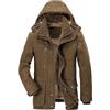 ZDJSWJ Uomini con colletto in pelliccia, cappuccio, piumino spesso, parka caldo, giacca imbottita, impermeabile, mantello lungo, 7X-Large