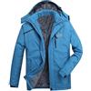 Generisch Giacca a vento da donna, impermeabile, foderata, in pile, imbottita, in softshell, con chiusura lampo, funzionale, per attività all'aria aperta, giacca sportiva, Azzurro, 5XL