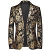 Générique Blazer Uomo con Paillettes Giacca Smoking Elegante Manica Lunga Taglio Dritto Paillettes Giacca Costume per Matrimonio Festa Cosplay Discoteca Club Carnevale Giacca Da Discoteca Uomo, oro, M