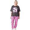 Disney Set Pigiama da Donna Nightmare Before Christmas | Top a Maniche Corte con Grafica Jack Skellington per Adulti e Pantaloni Pigiama a Gamba Lunga in Nero e Rosa | Indumenti da Notte da Donna