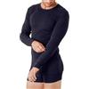 SalGiu Maglia Intima Taglie Forti Uomo (2 Pezzi) 100% Caldo Cotone Manica Lunga Girocollo Felpata Invernale Bianca Nera Blu Grigio (IT, Testo, 4XL, Regular, Regular, 2 Nere)