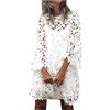 LJHH Abito Donna in Pizzo con Maniche Svasate Volant Vestito Casual Comodo Estivi Spiaggia Sexy Hawaii con Cintura Vestiti Boemia Cerimonia Partito Dress Vestito da Cocktail Banchetto Sera