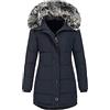 Windsfinr North Face Cappotto Invernale Donna Piumino Lungo Trapuntato spesso con Cappuccio in Pelliccia, Foderato Con Cerniera.