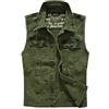 Loeay Giubbotto Moto Estivo Militare Uomo Senza Maniche Colletto rovesciato Trendy Hip Hop Homme Casual Biker Giacca Vintage Jean Verde XL