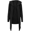 Generisch Cardigan lungo da uomo con cappuccio, giacca invernale con fodera interna in micropile, giacca leggera per le mezze stagioni, a maniche lunghe, in tinta unita, per il tempo libero, Nero , M