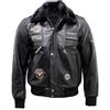 Infinity Uomini Nero Vacchetta Volo Bomber con Collare Staccabile 2XL