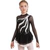 YiZYiF Abito da Pattinaggio Artistico per Bambine Vestito da Balletto Pattinato a Manica Lunga Abito da Ballo Leotard Body da Ginnastica Dancewear 5-16 Anni Bianco 11-12 Anni