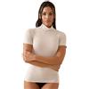 JADEA 2 Pezzi Maglia Cashmere Mezza Manica Collo Alto, Sottogiacca Donna, Maglia Donna Mezza Manica Dolcevita 4065 (L, Latte)
