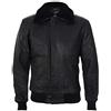 Infinity Leather Uomini A2 Nero Nappa Bomber Giacca in Pelle con Collo in Montone Staccabile 5XL