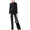 Mrjitor Donna 2 Pezzi Abito di Velluto Ufficio Lavoro Notch Lapel Un Bottone Giacca Pantaloni Business Casual Smoking Set