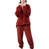 rtdgcv Pigiama Donna Inverno Cotone E Inverno Donna Cardigan Flanella Pigiama e Pigiama Uomo Vestito Autunno Donna Abiti Set Spugna Pigiama Ragazza, Colore: rosso, M