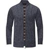 Generico Cappotto Uomo Autunno Inverno Maglione Imbottito Velluto Cardigan Zip Felpa Giaccone Casual Elegante Morbido Caldo Tinta Unita (Dark Gray, XL)