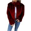 Beokeuioe Cappotto in pelliccia sintetica da donna, corto, in finta pelliccia, giacca invernale in pelliccia sintetica, Colore: rosso, L