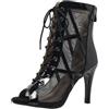 POIUIYQA Heels Dance Class Bootie Sandali con tacco alto, 7 cm, sexy, nero, a maglia, con lacci, con tacchi alti, scarpe da ballo alla moda, con tacco alto