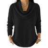 Generic Maglione da donna con collo ad anello, leggero, tinta unita, a maniche lunghe, lavorato a maglia, per autunno e inverno, Viola, L