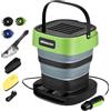 WORKBLESS Rondella ad alta pressione portatile con serbatoio dell'acqua da 12 litri, batteria portatile ad alta pressione da 2000 mAh, lavatrice portatile per terrazza, doccia da campeggio e pulizia