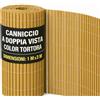 OWIJI Arella in PVC Canniccio Frangivista Tortora 100x300 Cm Listelli Bifacciali Doppio Schermo Privacy Ovale Plastica Privacy Giardino Terrazzo Balcone Copertura Resistente