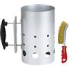 parpyon® Ciminiera Barbecue accendi carbonella BBQ Kit + Spazzola pulisci Griglia in Omaggio - Ideale per Accessori e Barbecue Weber (Kit-1)